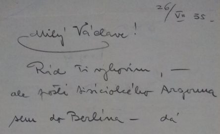 Dopisy Karla Lamače Václavu Wassermanovi